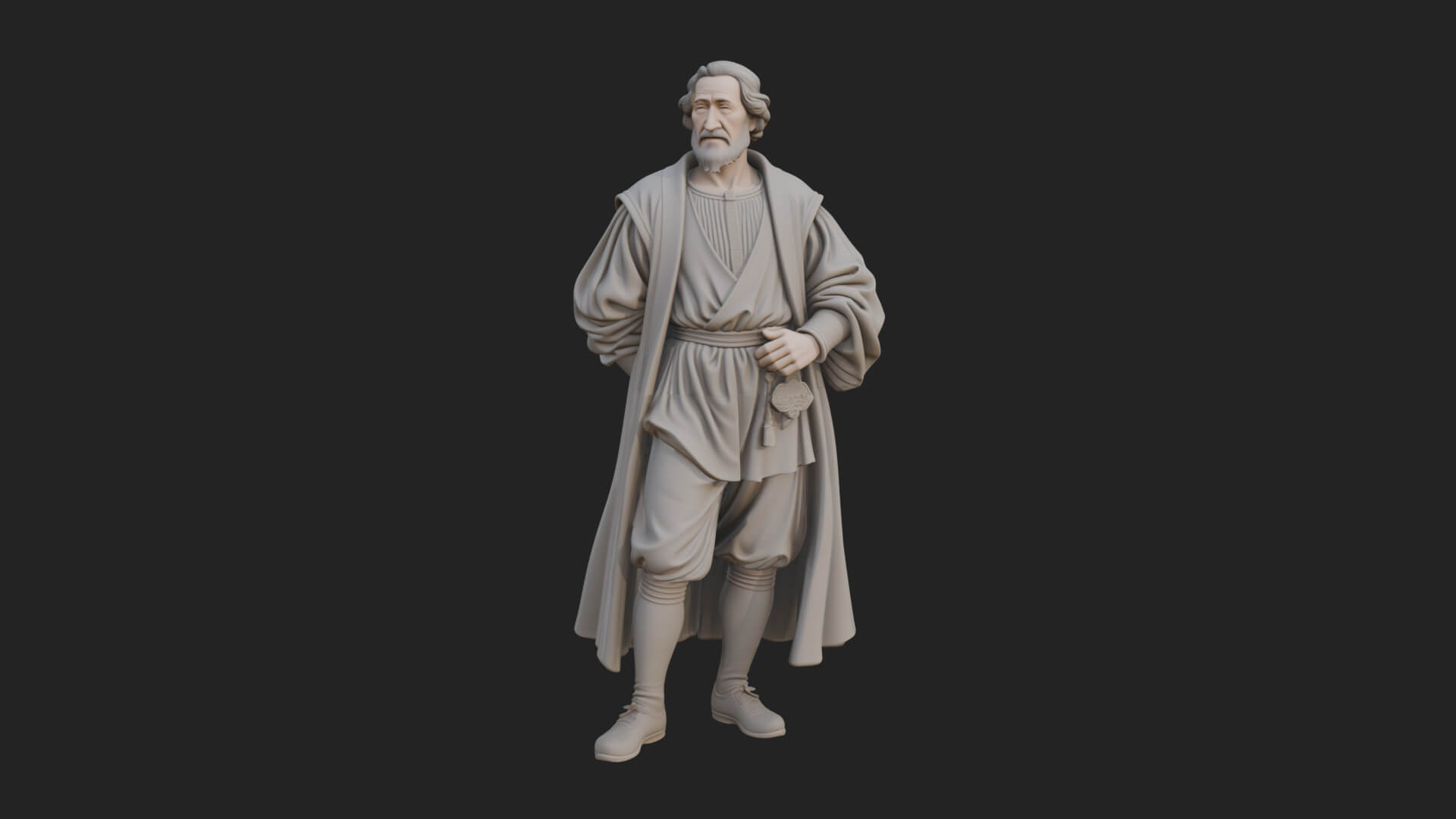 Robed Scholar Statue Design 5 3D Print Model 3D Model
