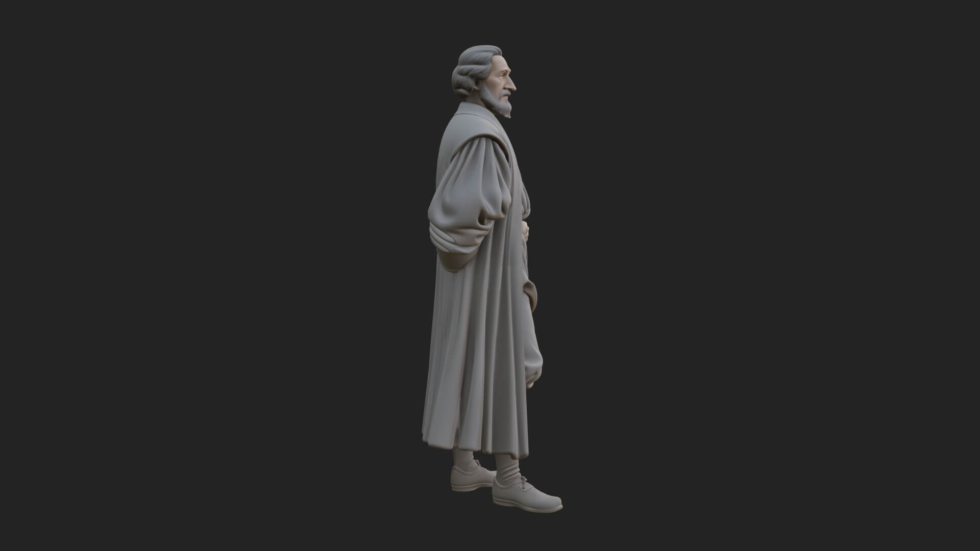 Robed Scholar Statue Design 5 3D Print Model 3D Model