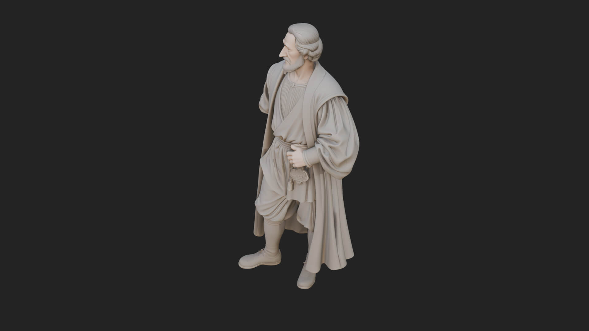 Robed Scholar Statue Design 5 3D Print Model 3D Model