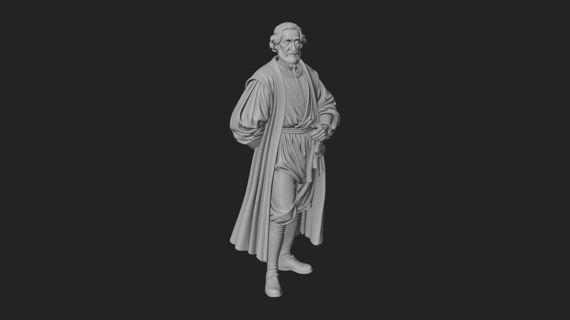 Robed Scholar Statue Design 5 3D Print Model 3D Model