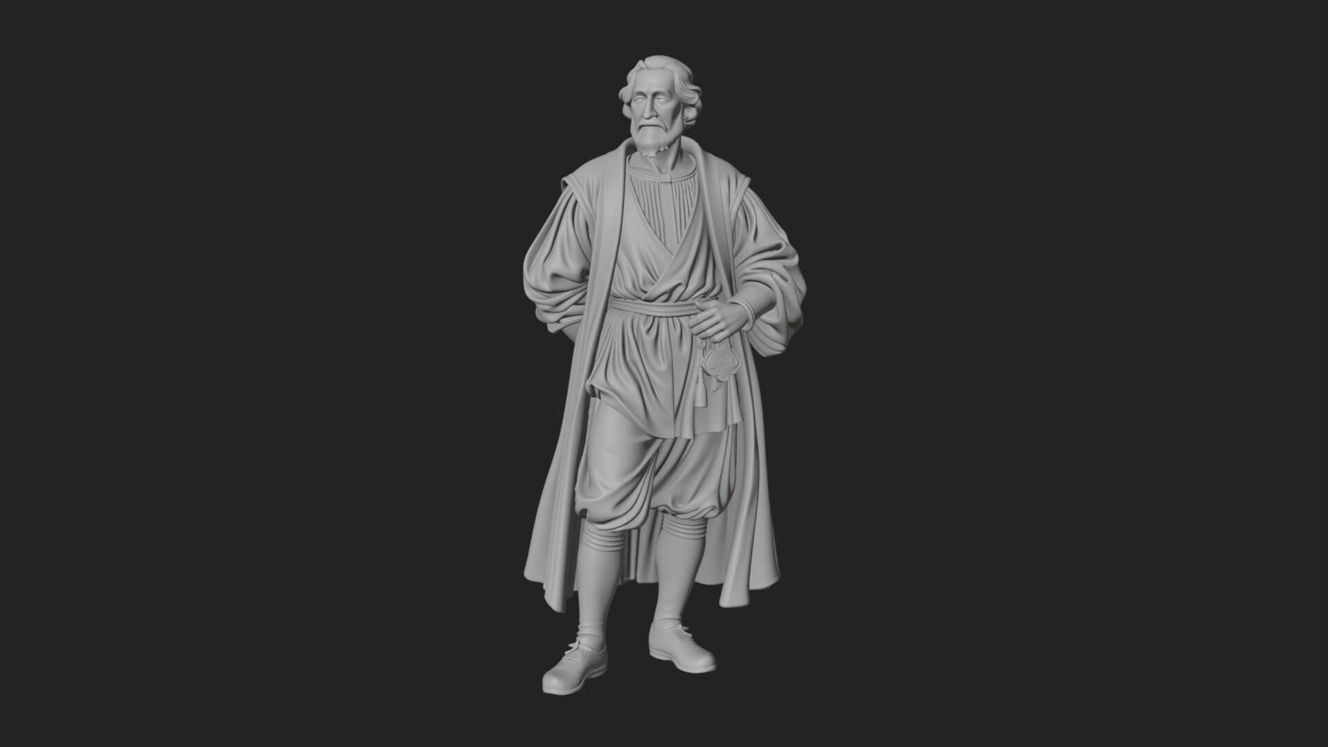 Robed Scholar Statue Design 5 3D Print Model 3D Model