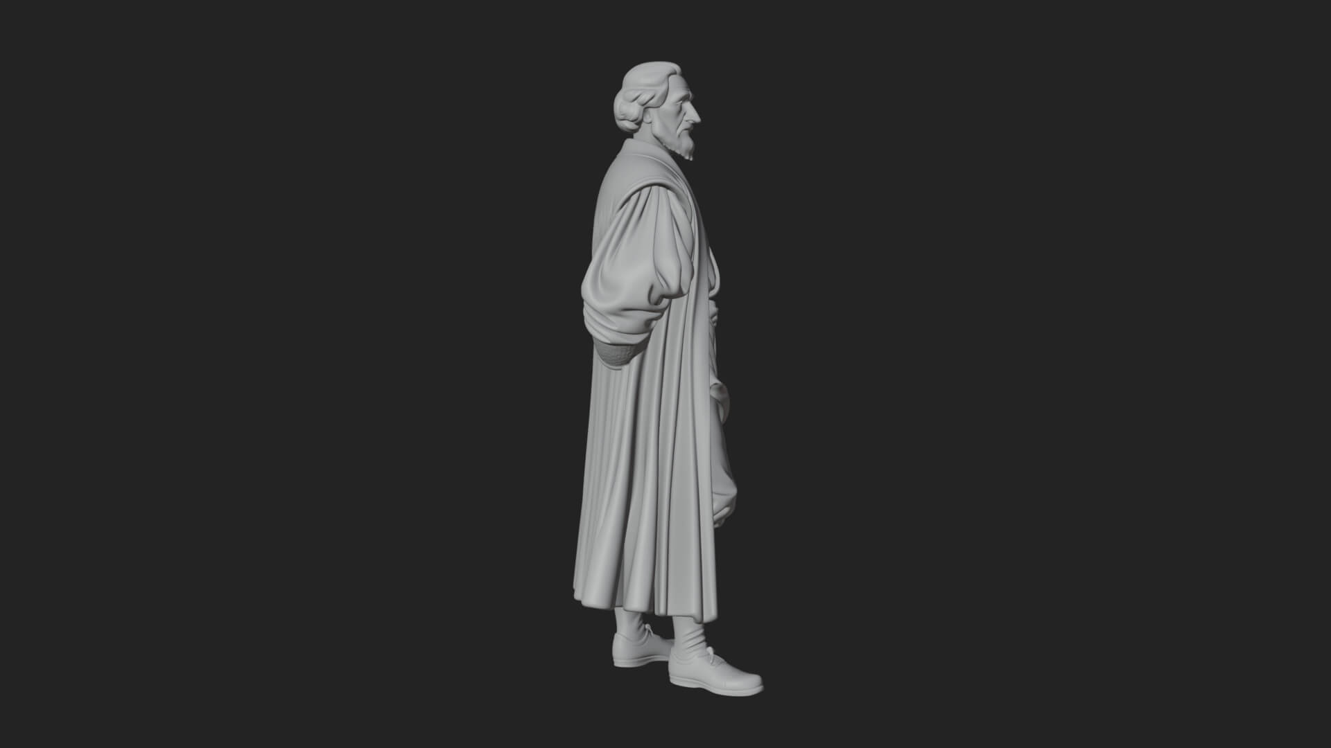Robed Scholar Statue Design 5 3D Print Model 3D Model