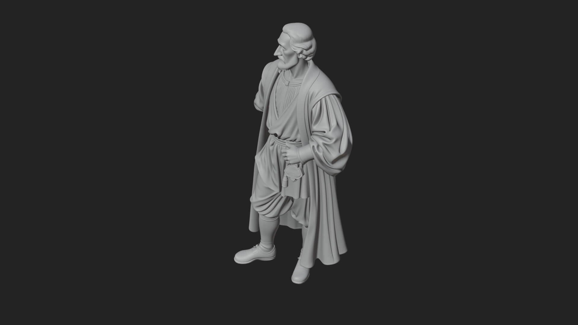 Robed Scholar Statue Design 5 3D Print Model 3D Model