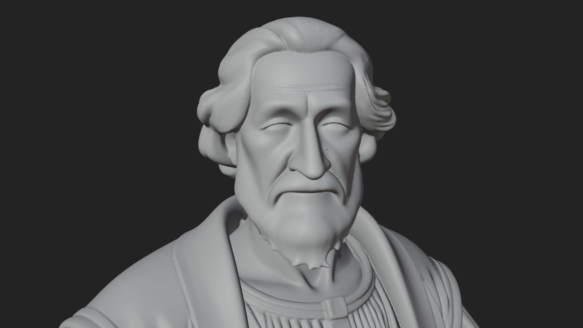 Robed Scholar Statue Design 5 3D Print Model 3D Model