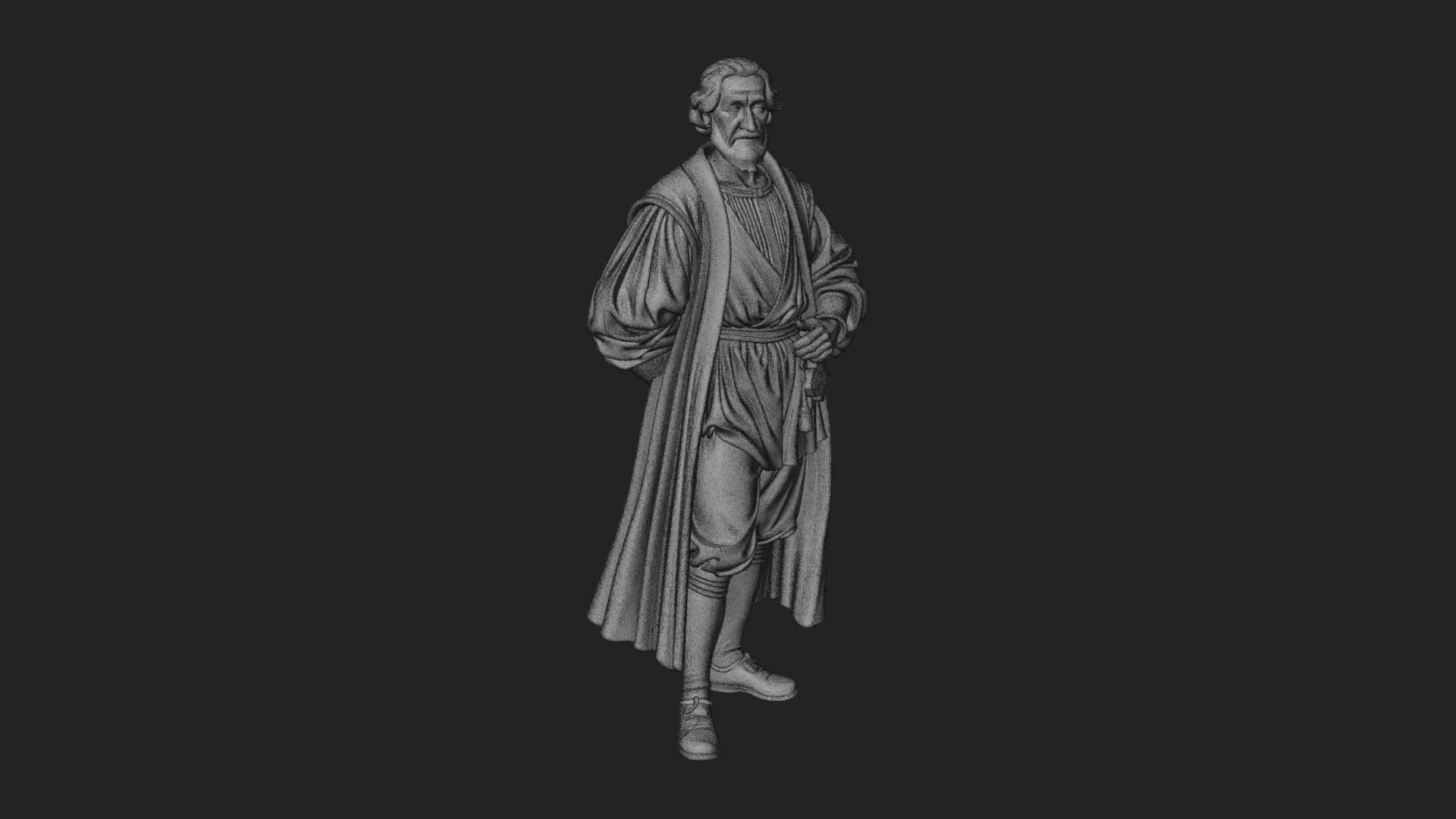 Robed Scholar Statue Design 5 3D Print Model 3D Model