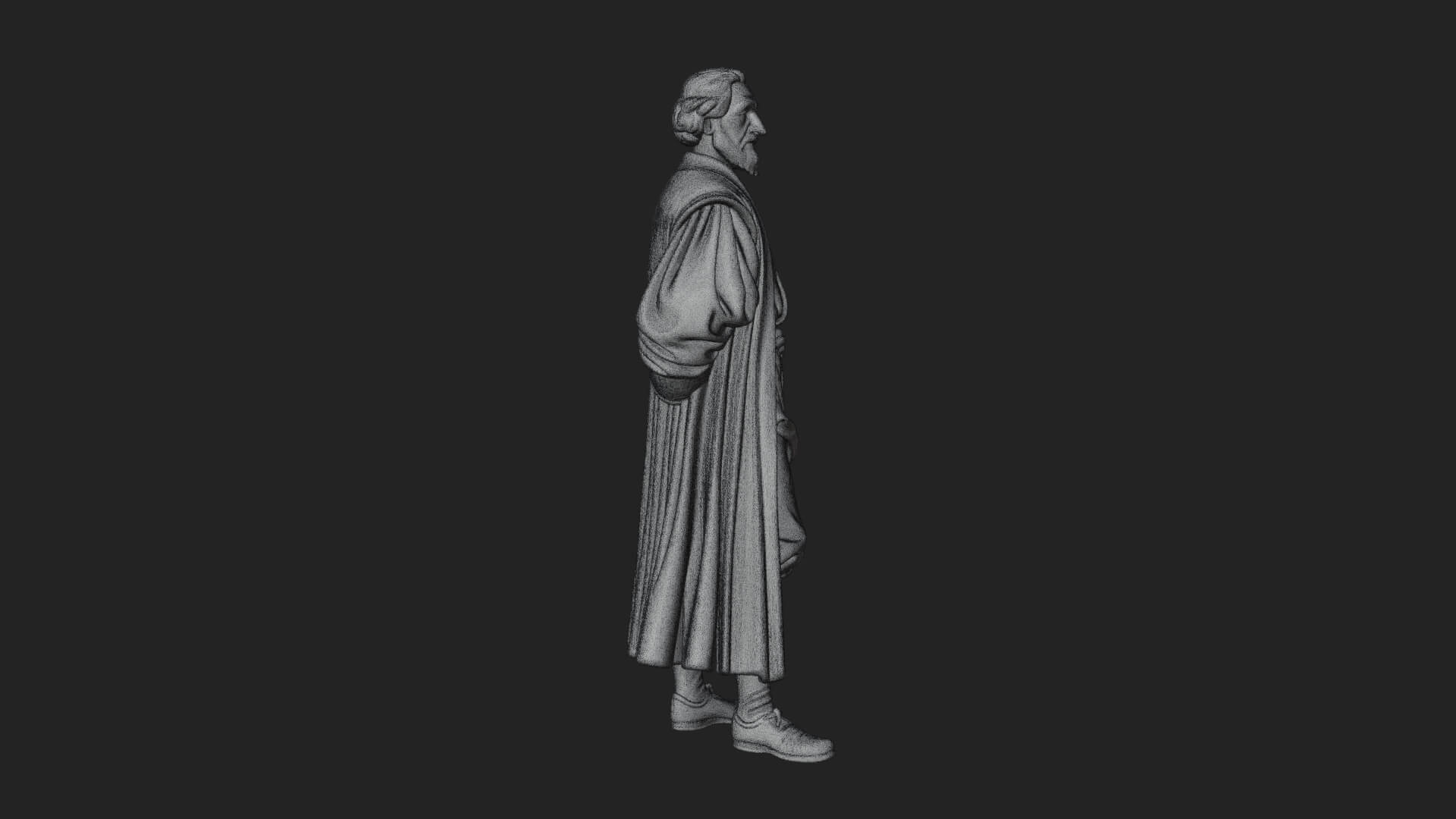 Robed Scholar Statue Design 5 3D Print Model 3D Model