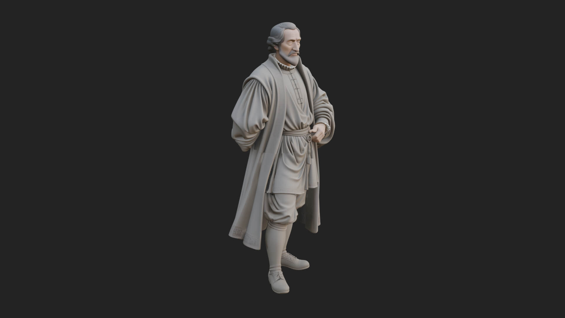 Robed Scholar Statue Design 6 3D Print Model 3D Model