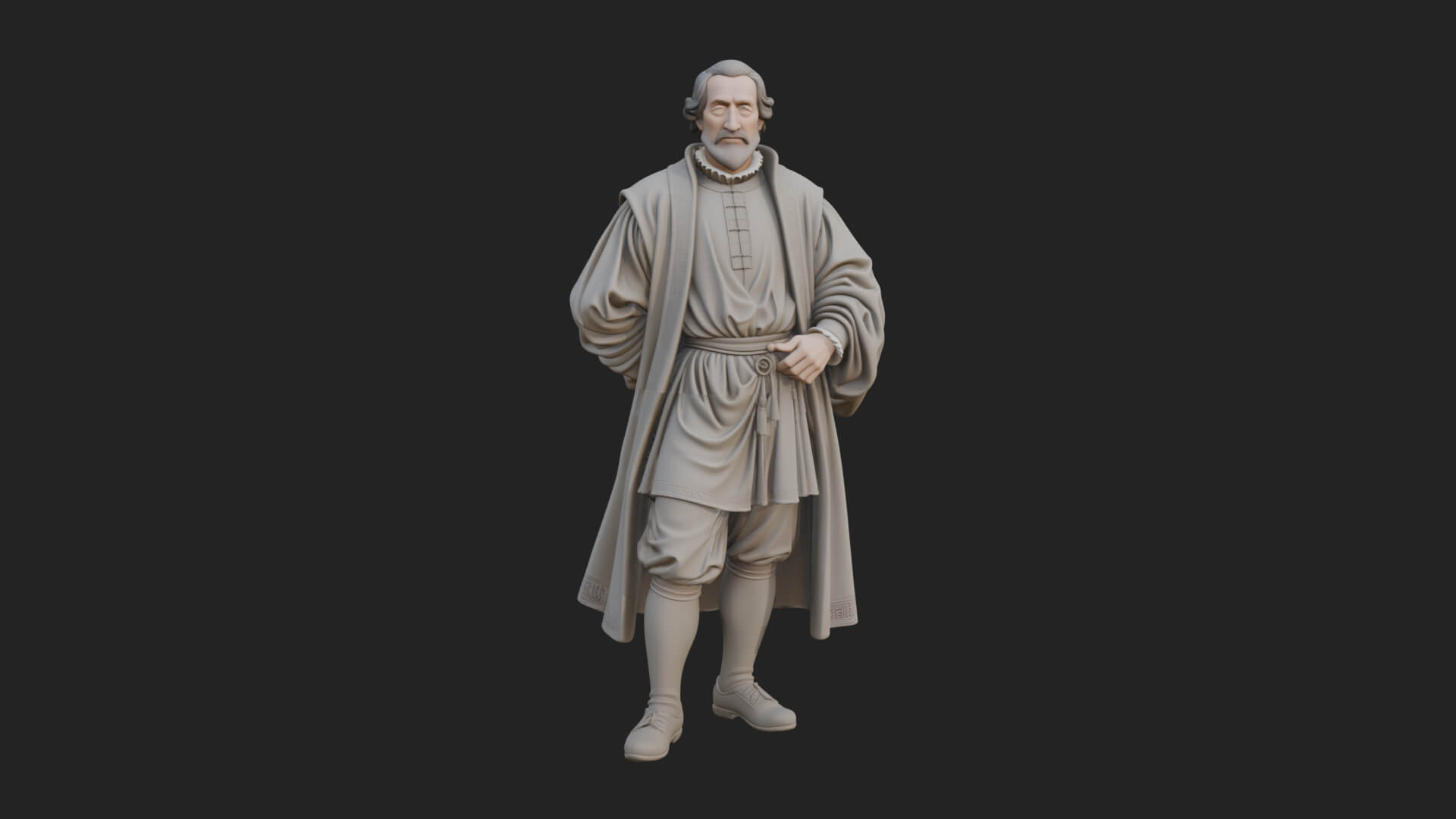 Robed Scholar Statue Design 6 3D Print Model 3D Model
