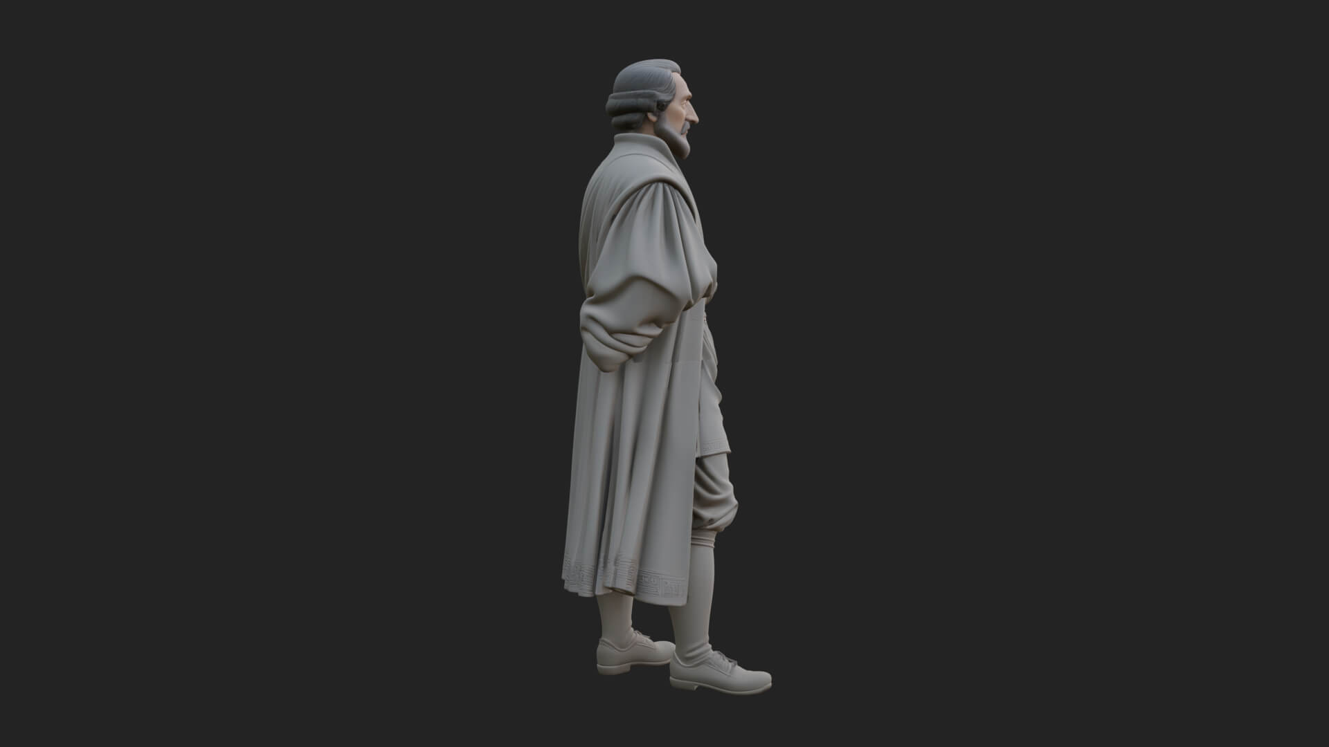 Robed Scholar Statue Design 6 3D Print Model 3D Model