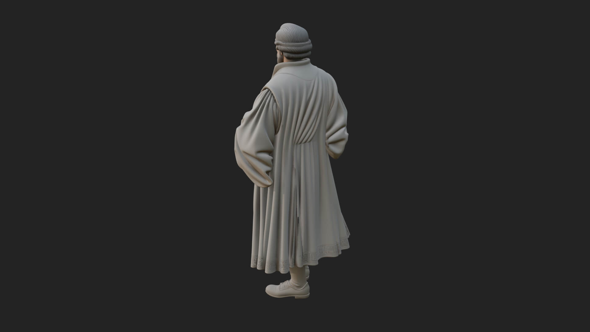 Robed Scholar Statue Design 6 3D Print Model 3D Model