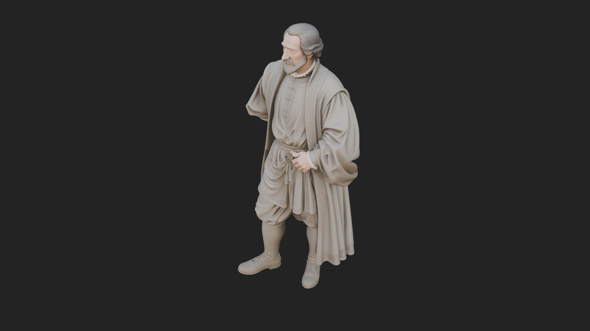 Robed Scholar Statue Design 6 3D Print Model 3D Model
