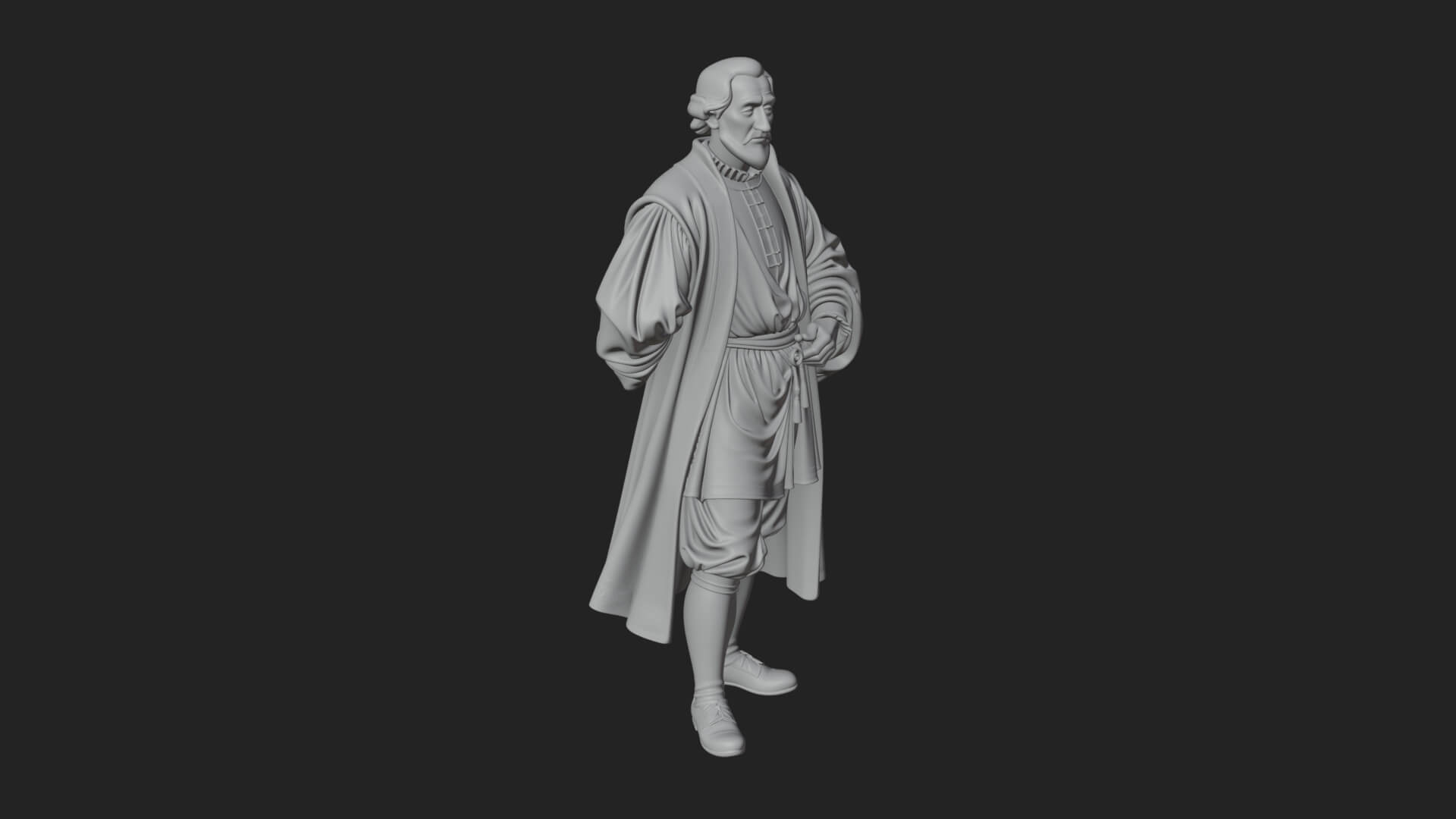 Robed Scholar Statue Design 6 3D Print Model 3D Model