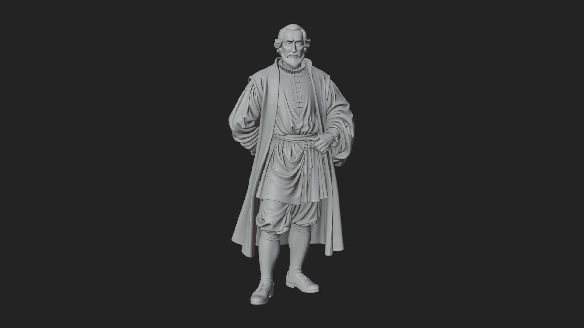 Robed Scholar Statue Design 6 3D Print Model 3D Model