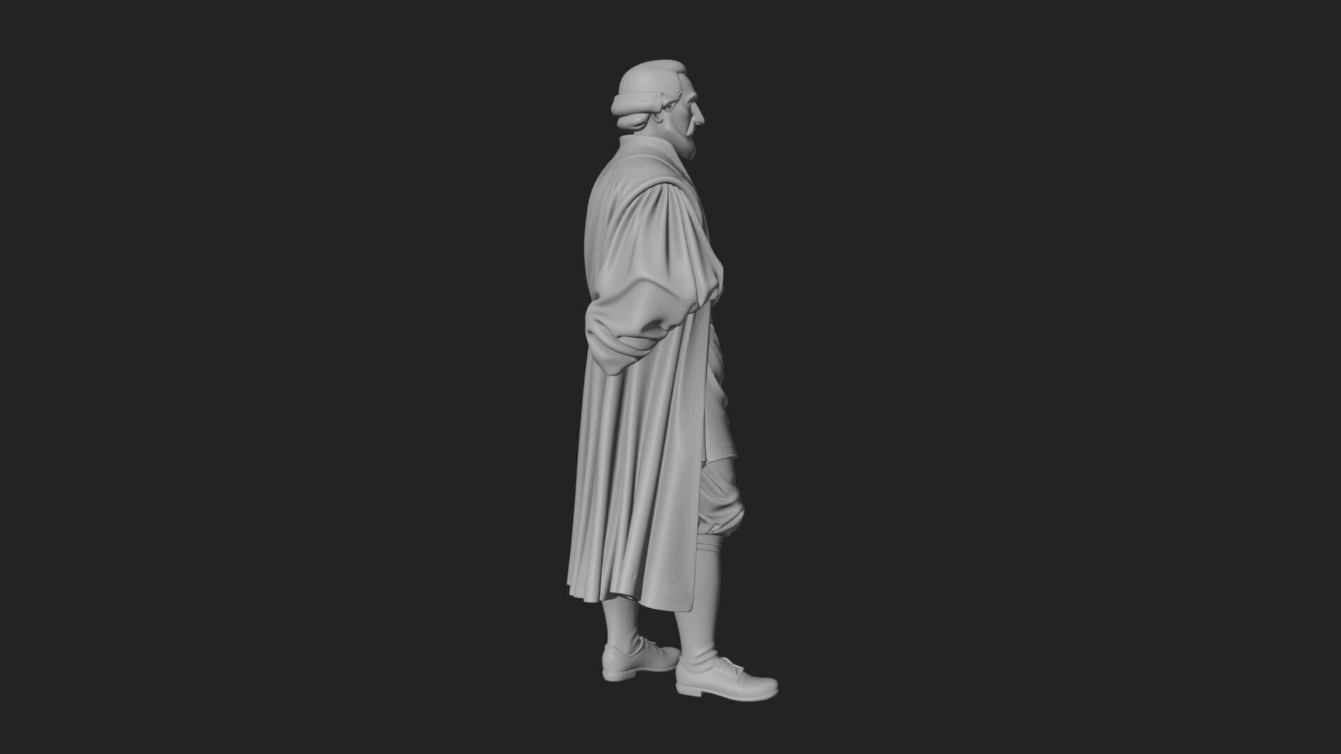 Robed Scholar Statue Design 6 3D Print Model 3D Model