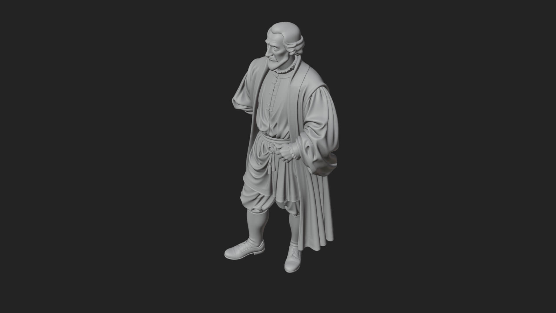 Robed Scholar Statue Design 6 3D Print Model 3D Model