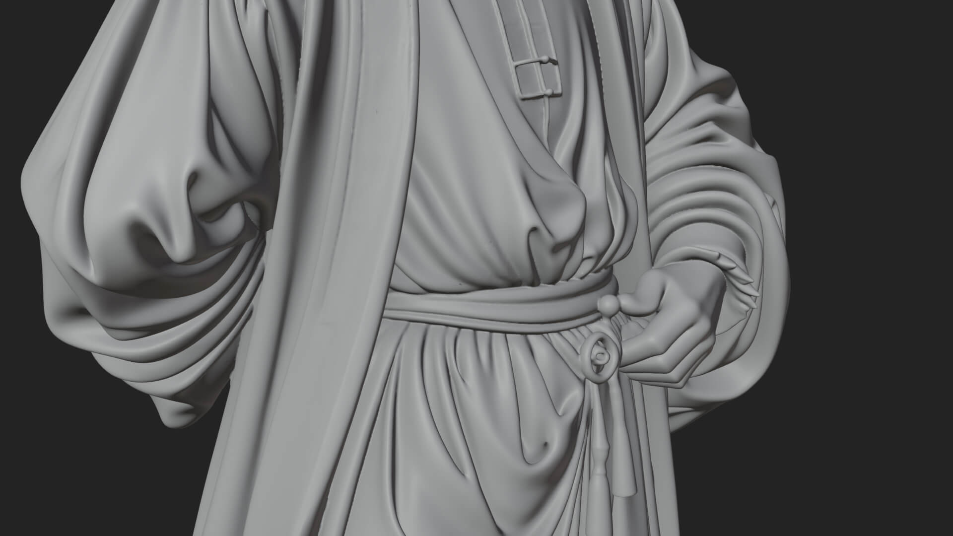 Robed Scholar Statue Design 6 3D Print Model 3D Model