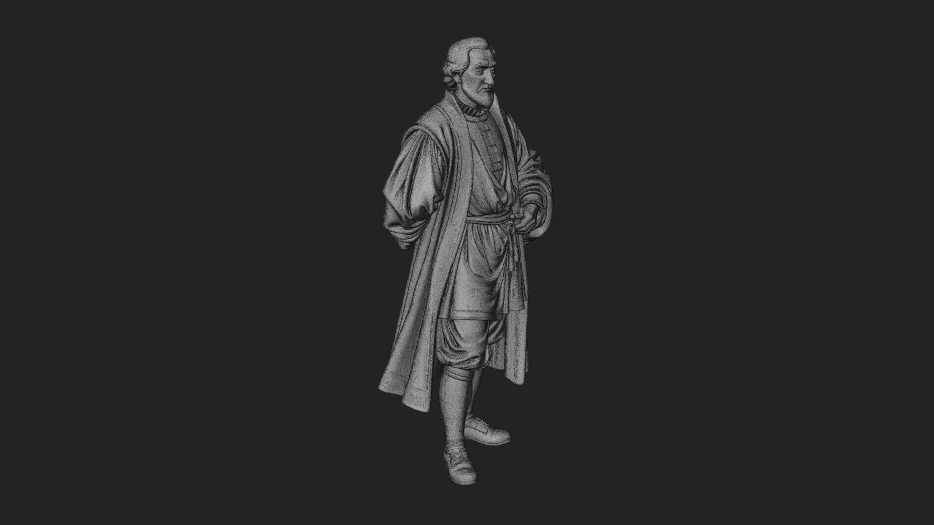 Robed Scholar Statue Design 6 3D Print Model 3D Model