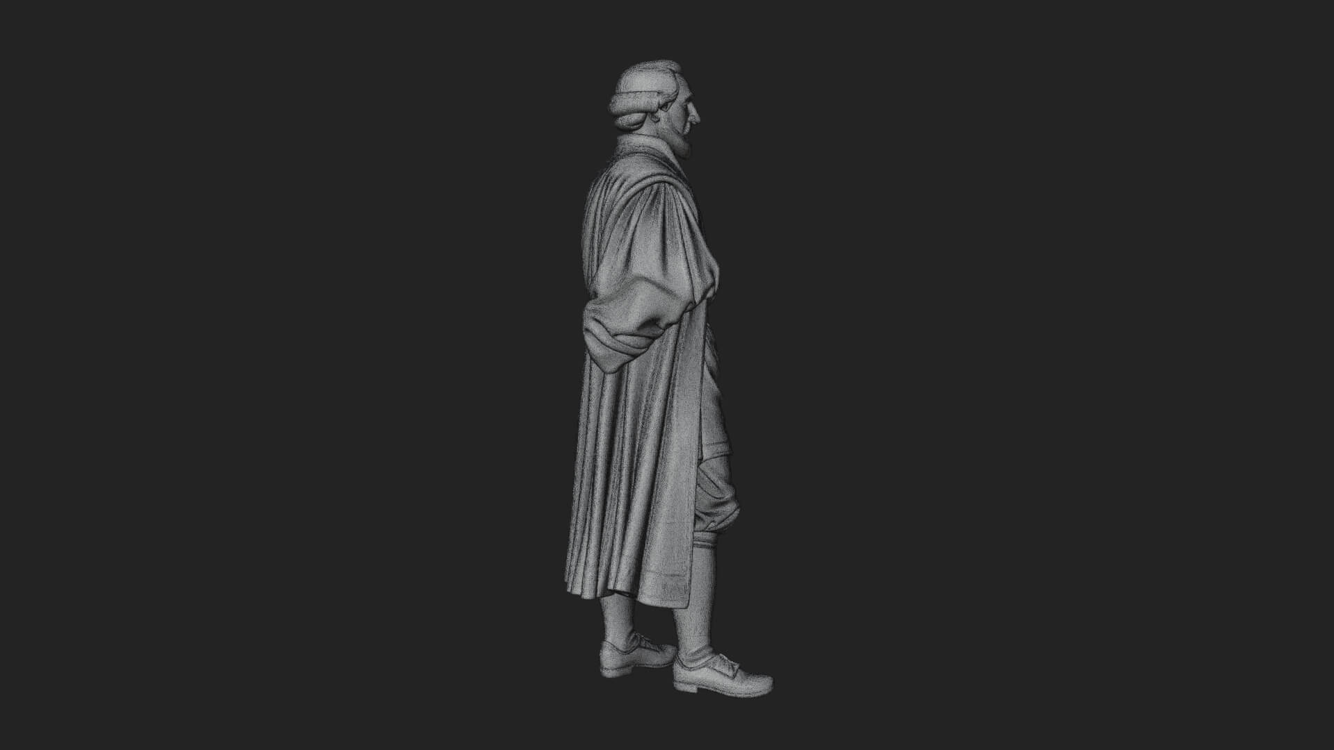 Robed Scholar Statue Design 6 3D Print Model 3D Model