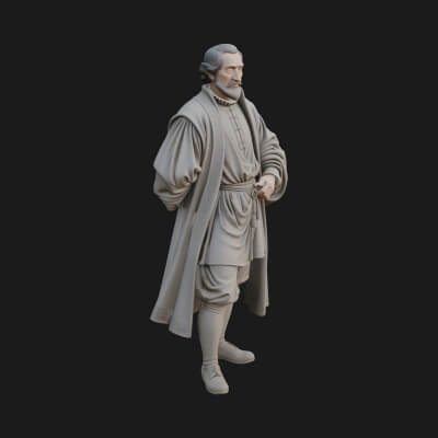 Robed Scholar Statue Design 6 3D Print Model