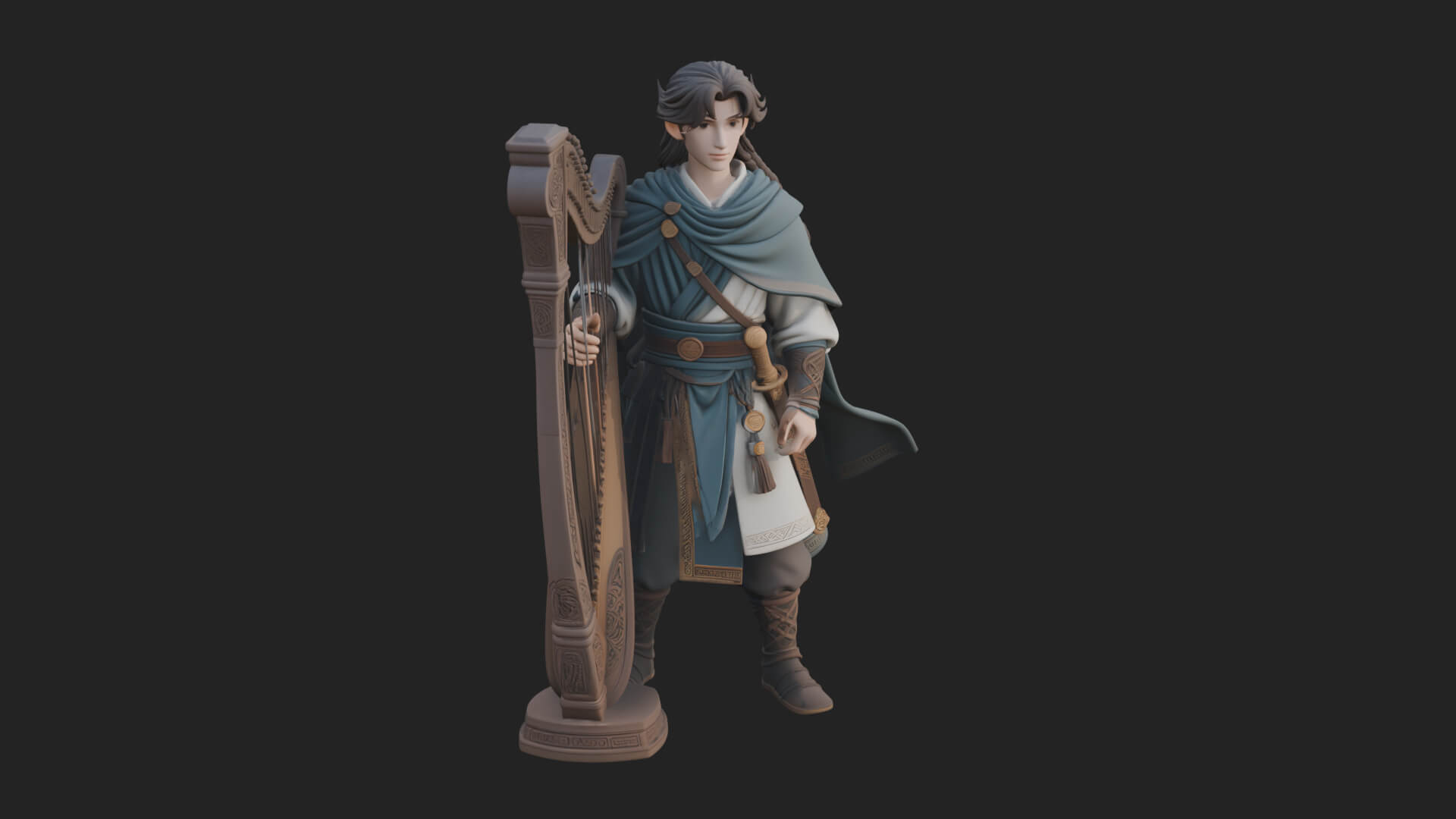 Robed Scholar Statue Design 7 3D Print Model 3D Model