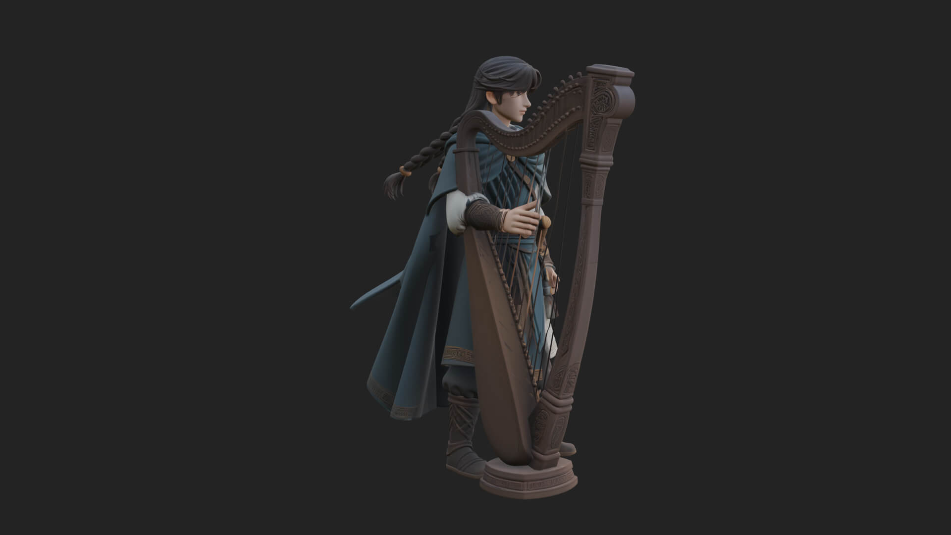 Robed Scholar Statue Design 7 3D Print Model 3D Model