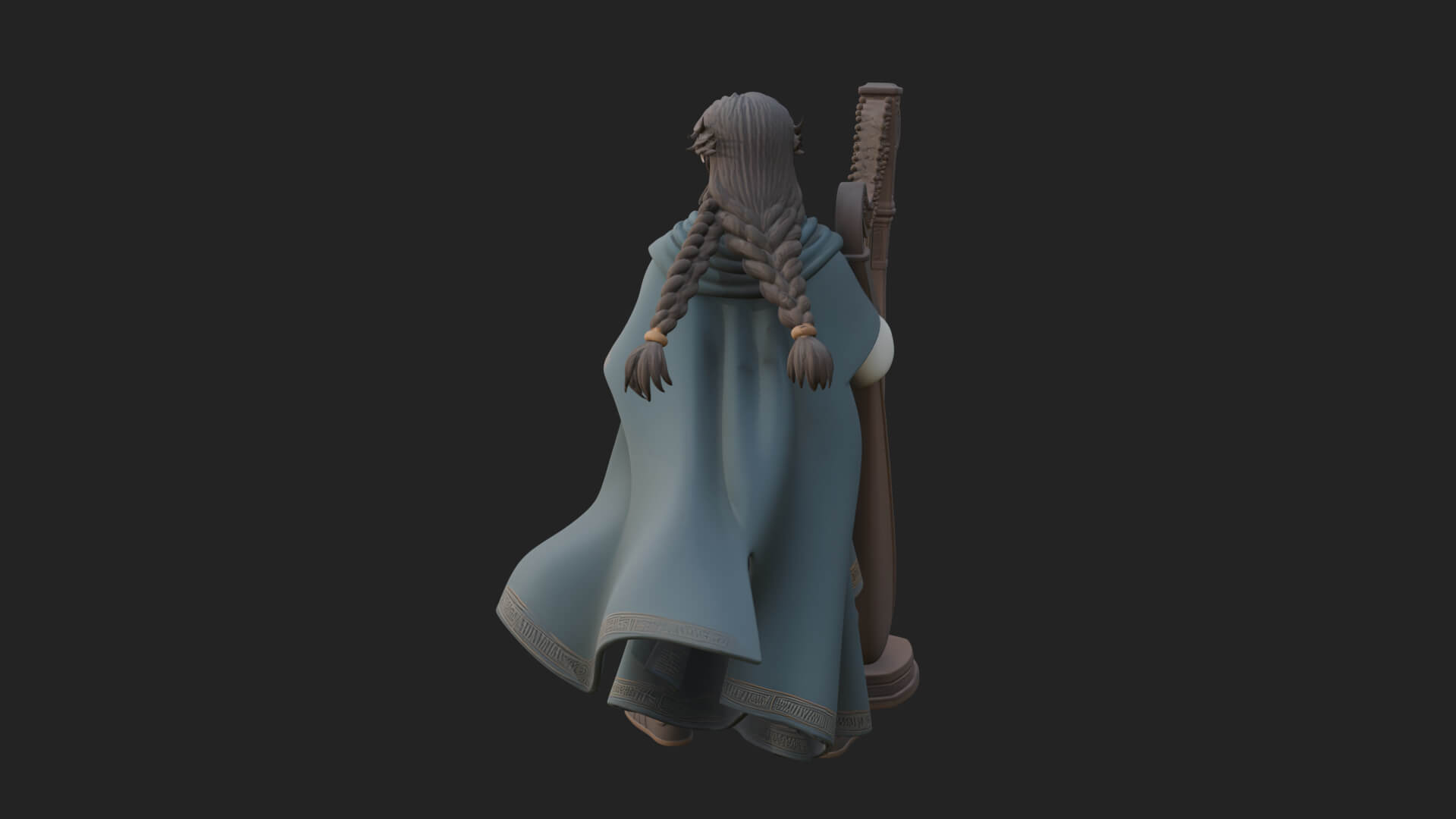 Robed Scholar Statue Design 7 3D Print Model 3D Model