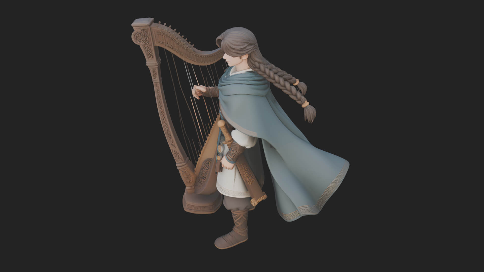 Robed Scholar Statue Design 7 3D Print Model 3D Model