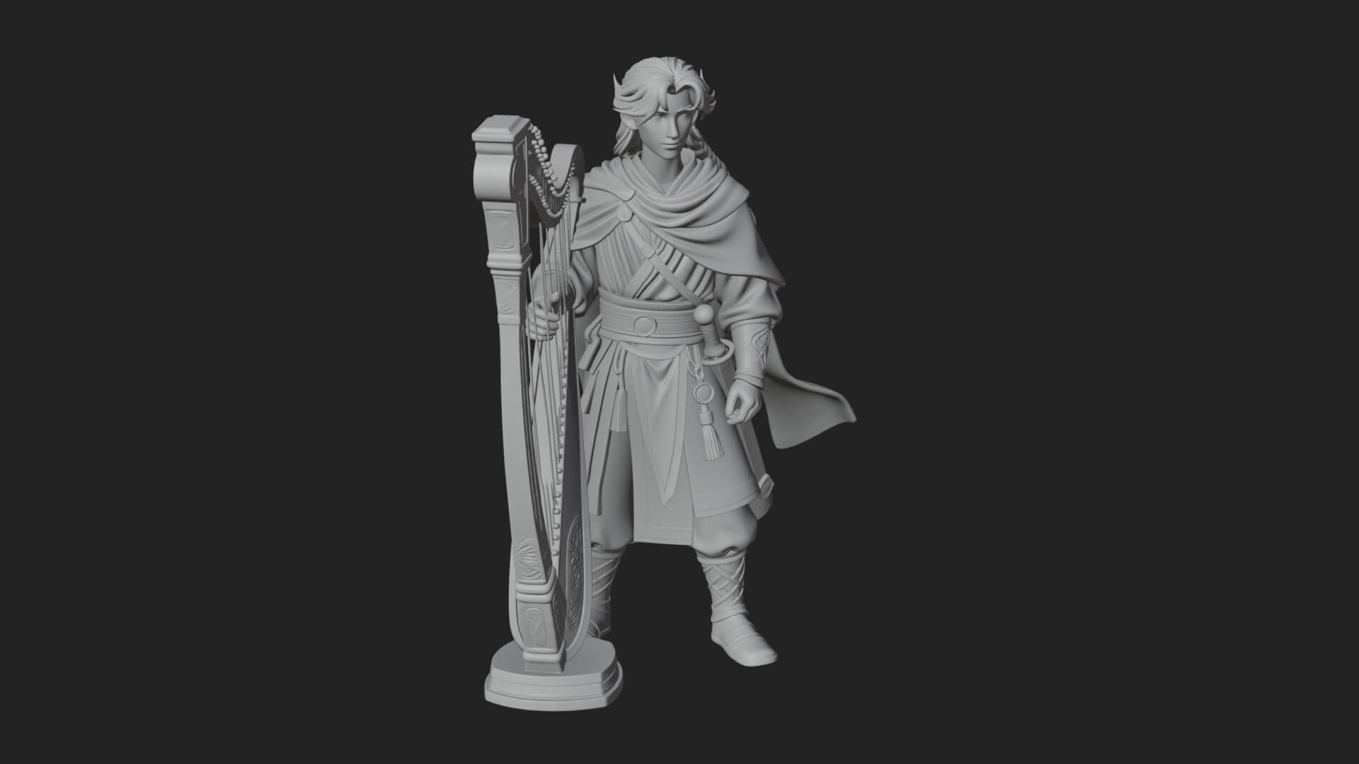 Robed Scholar Statue Design 7 3D Print Model 3D Model