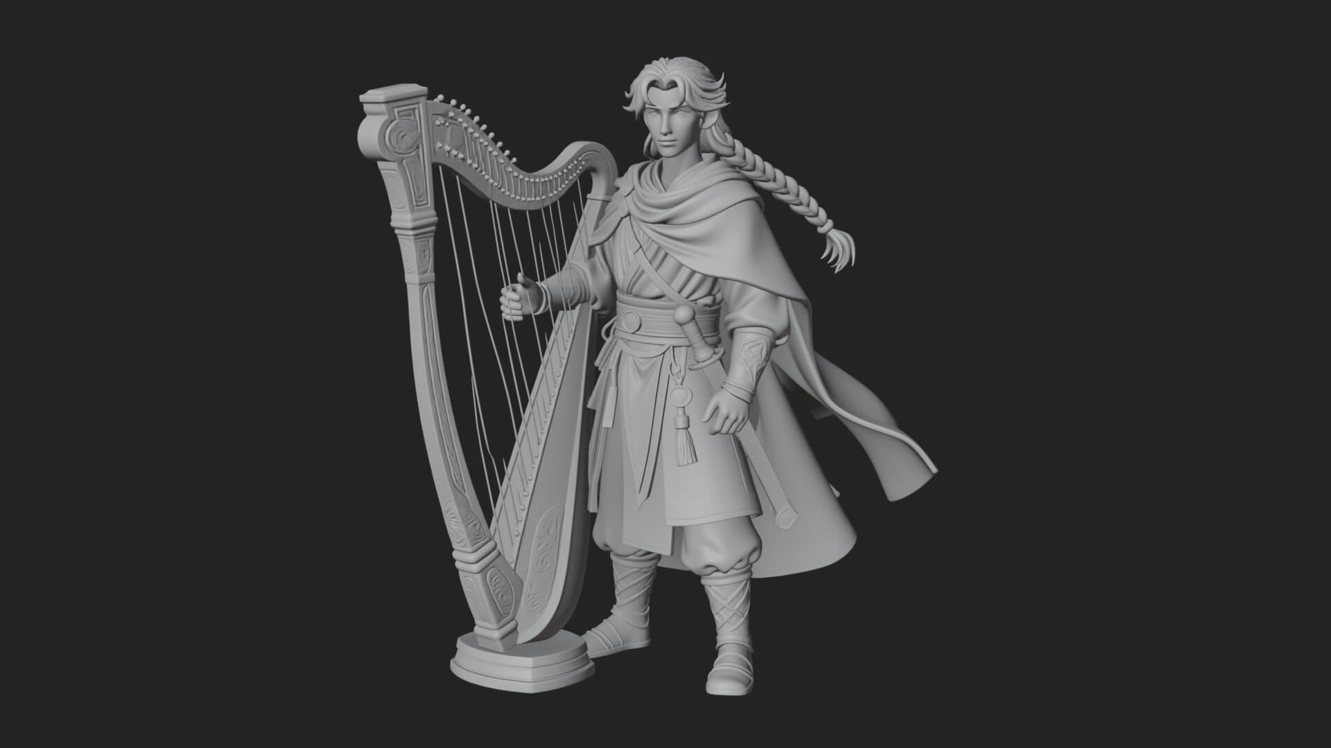Robed Scholar Statue Design 7 3D Print Model 3D Model
