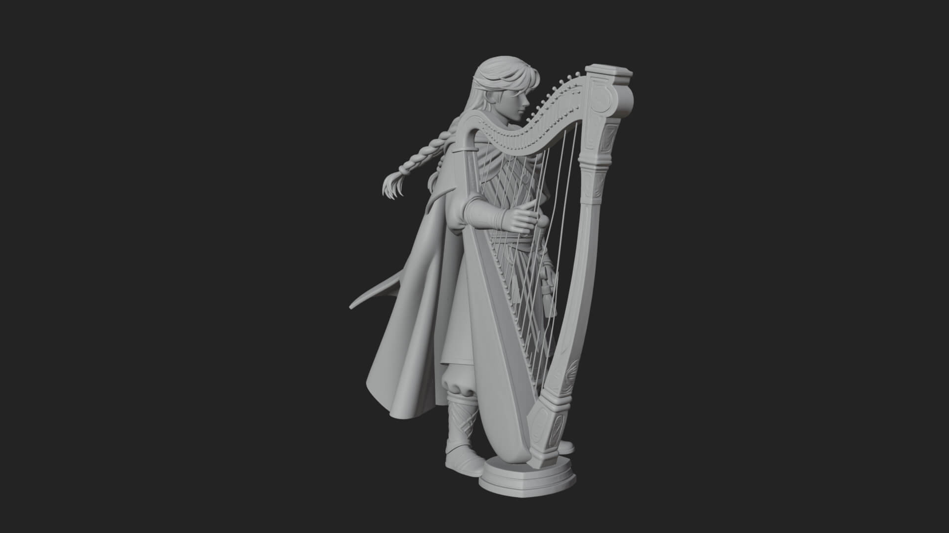 Robed Scholar Statue Design 7 3D Print Model 3D Model