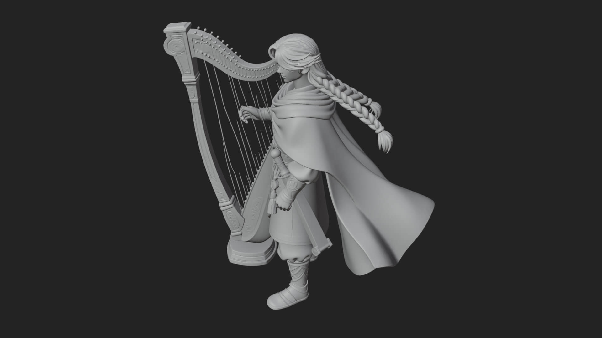 Robed Scholar Statue Design 7 3D Print Model 3D Model