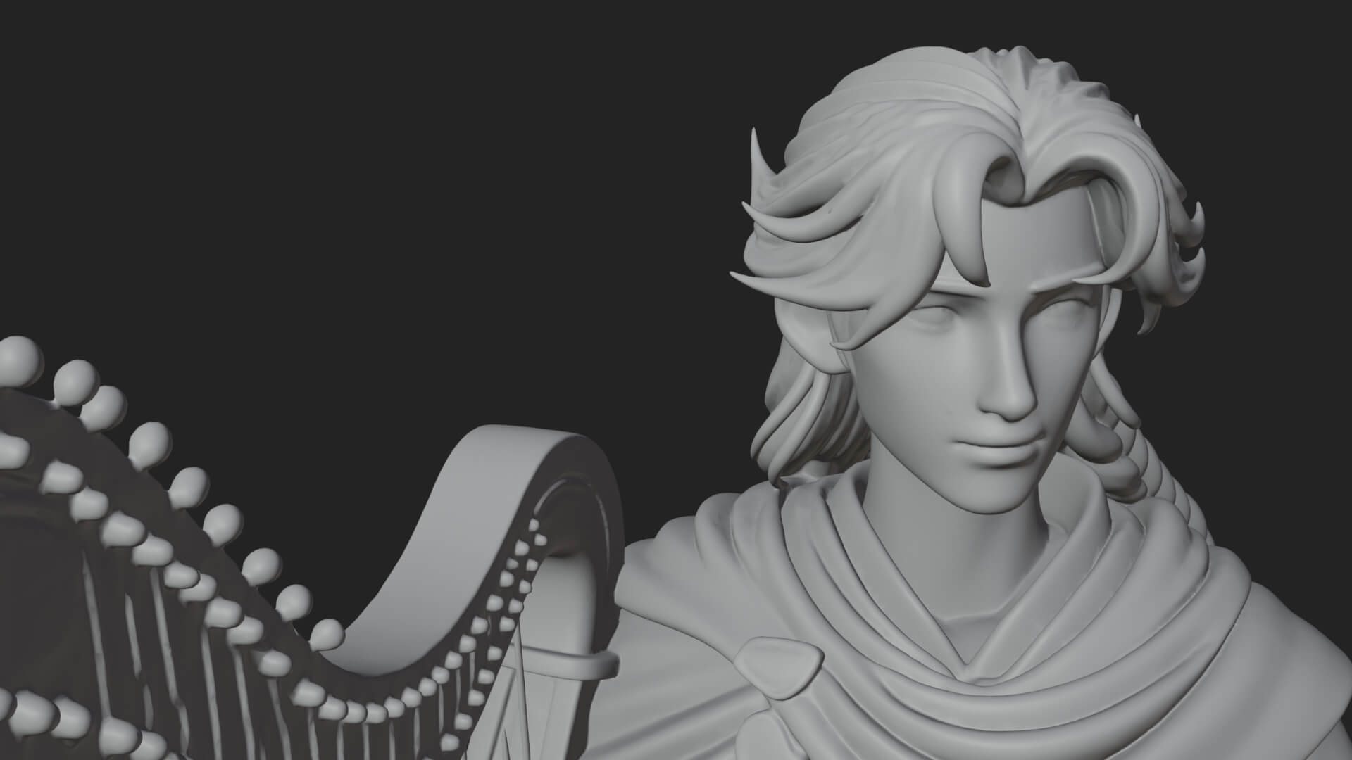 Robed Scholar Statue Design 7 3D Print Model 3D Model