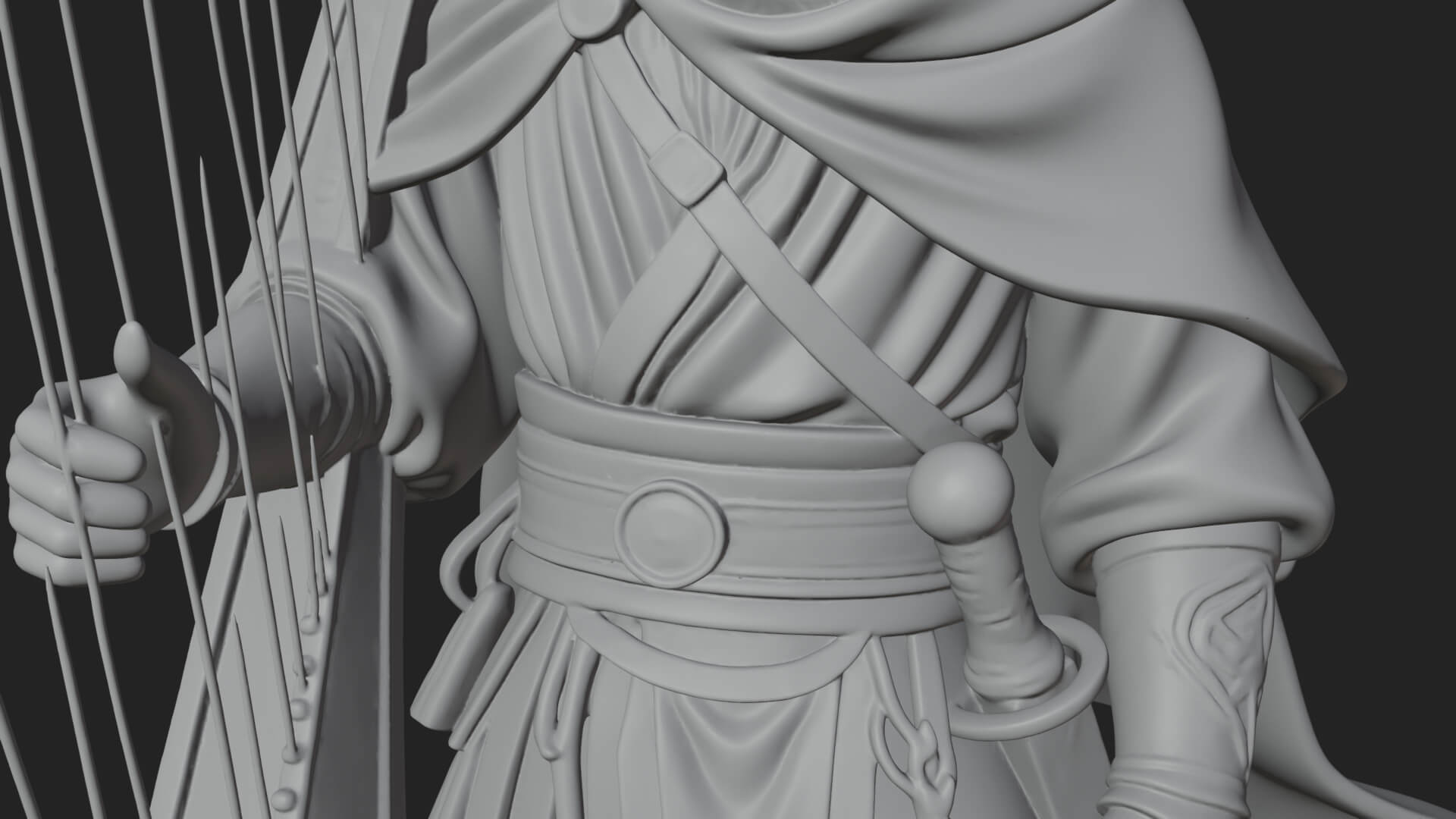 Robed Scholar Statue Design 7 3D Print Model 3D Model