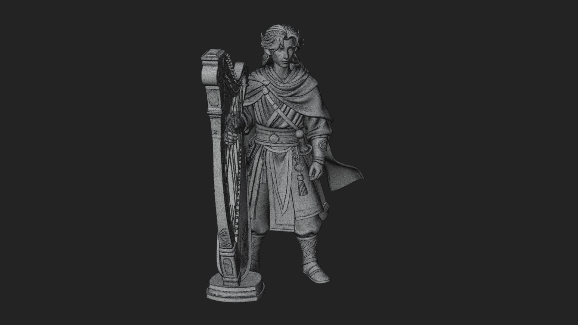 Robed Scholar Statue Design 7 3D Print Model 3D Model