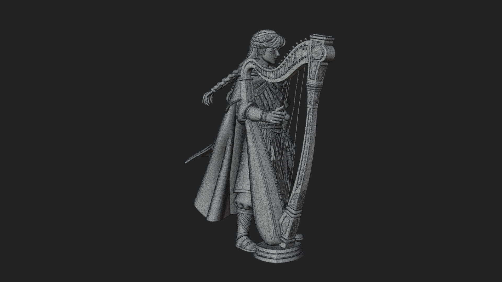 Robed Scholar Statue Design 7 3D Print Model 3D Model