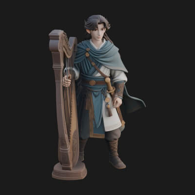 Robed Scholar Statue Design 7 3D Print Model