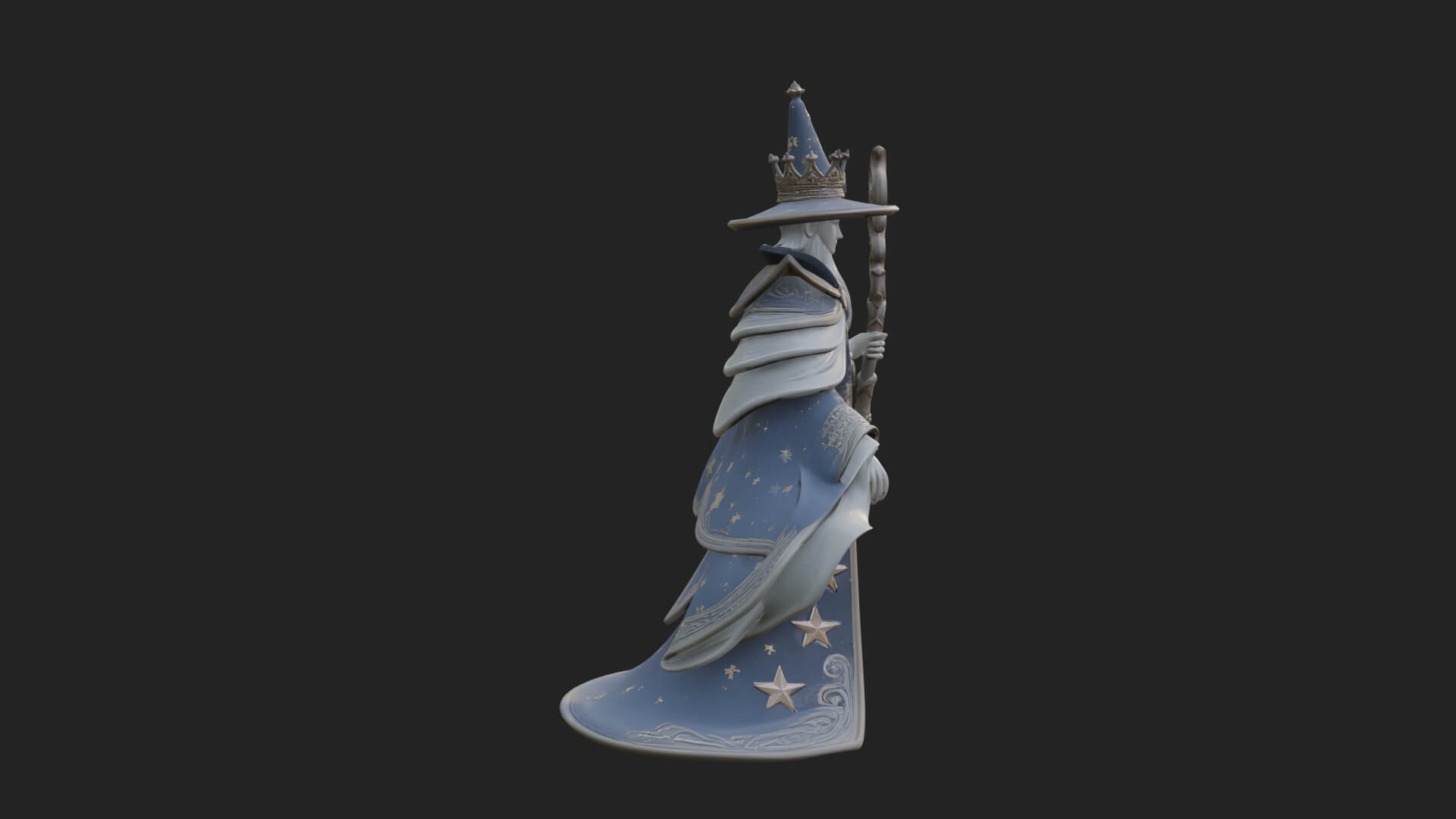 Robed Wizard Statue Design 10 3D Print Model 3D Model