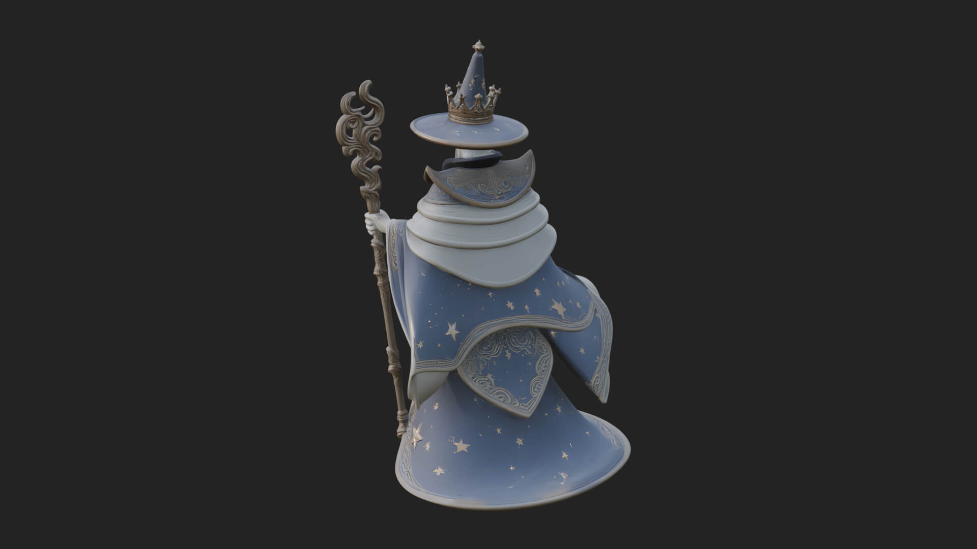 Robed Wizard Statue Design 10 3D Print Model 3D Model
