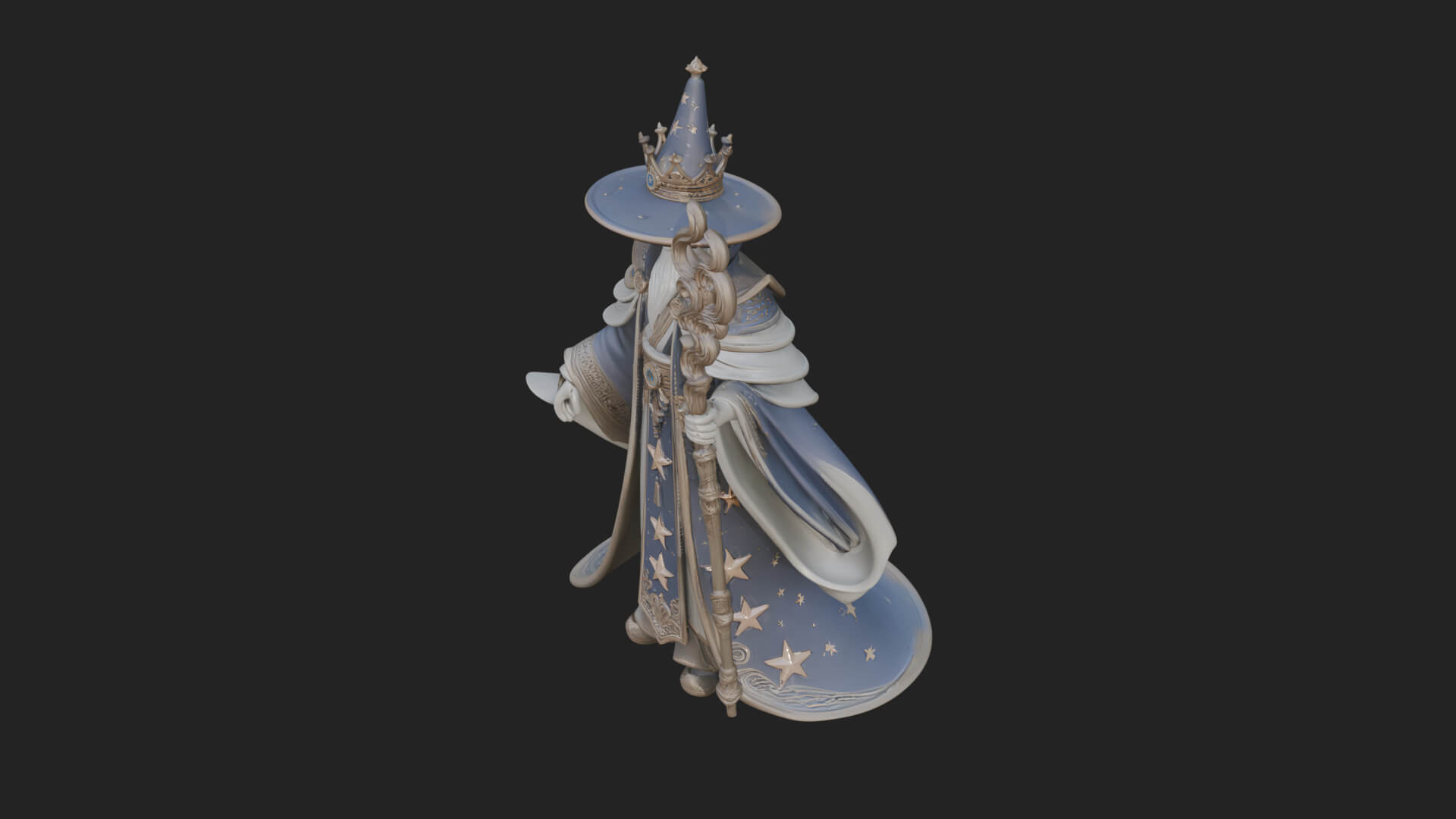 Robed Wizard Statue Design 10 3D Print Model 3D Model