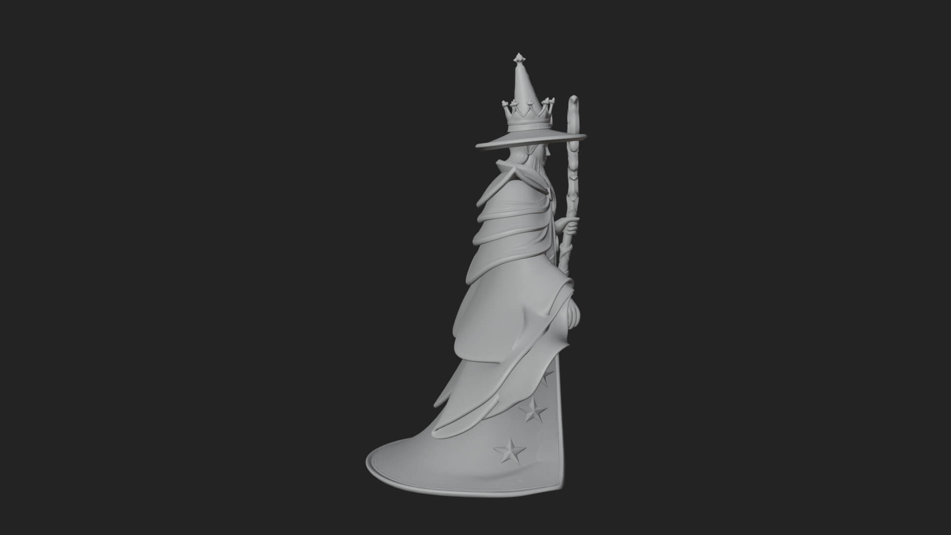 Robed Wizard Statue Design 10 3D Print Model 3D Model