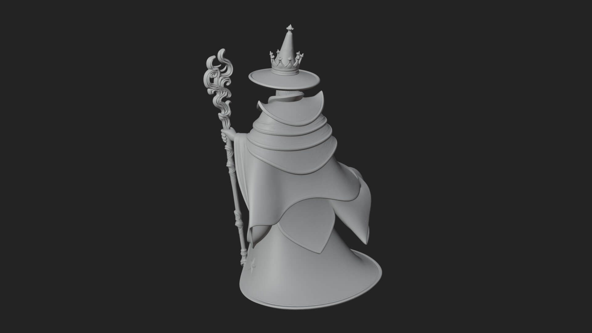 Robed Wizard Statue Design 10 3D Print Model 3D Model