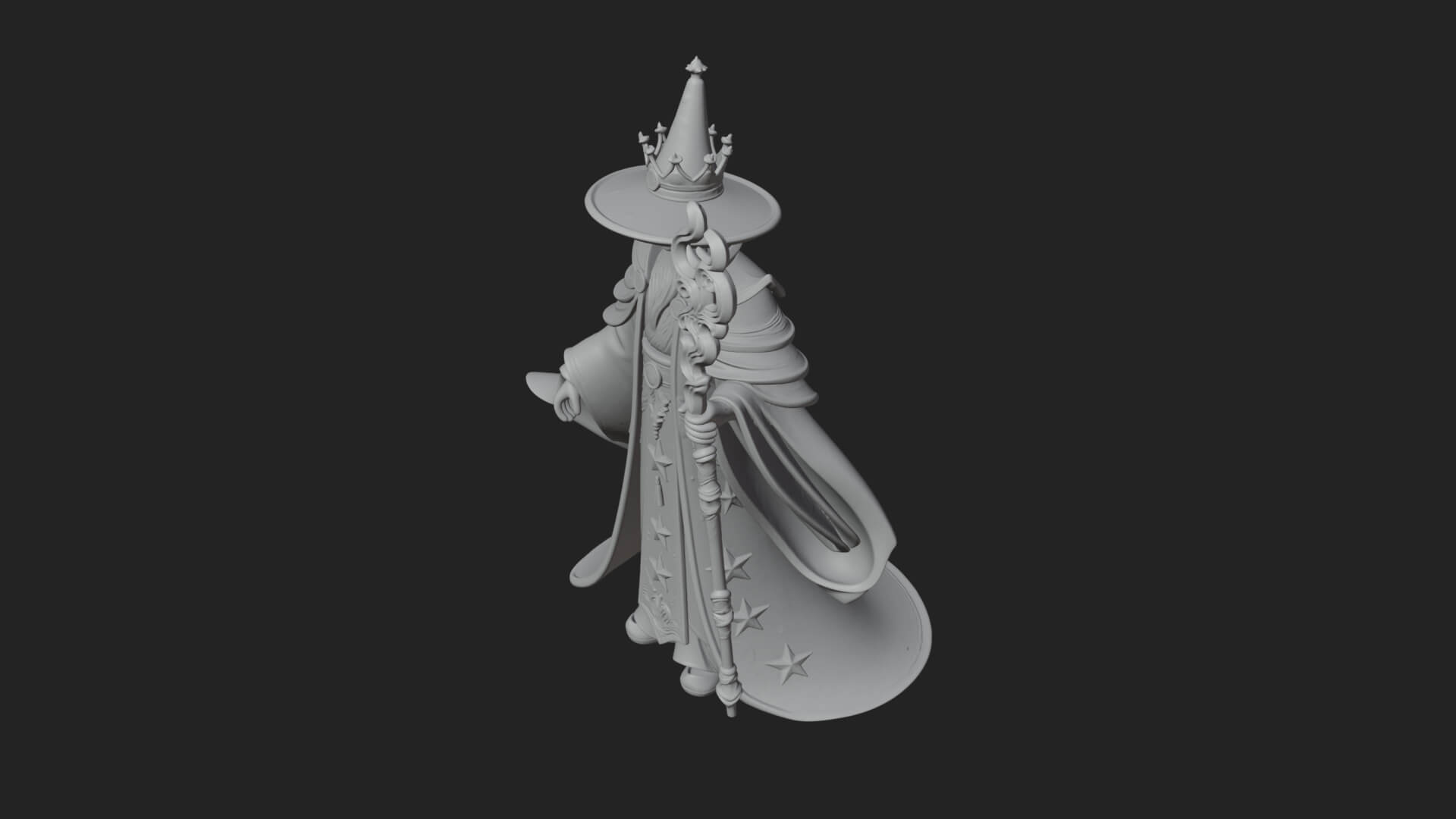 Robed Wizard Statue Design 10 3D Print Model 3D Model