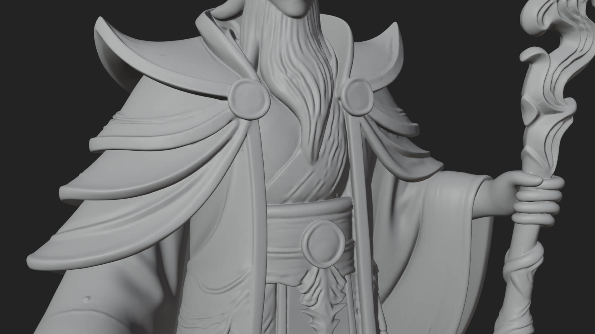 Robed Wizard Statue Design 10 3D Print Model 3D Model