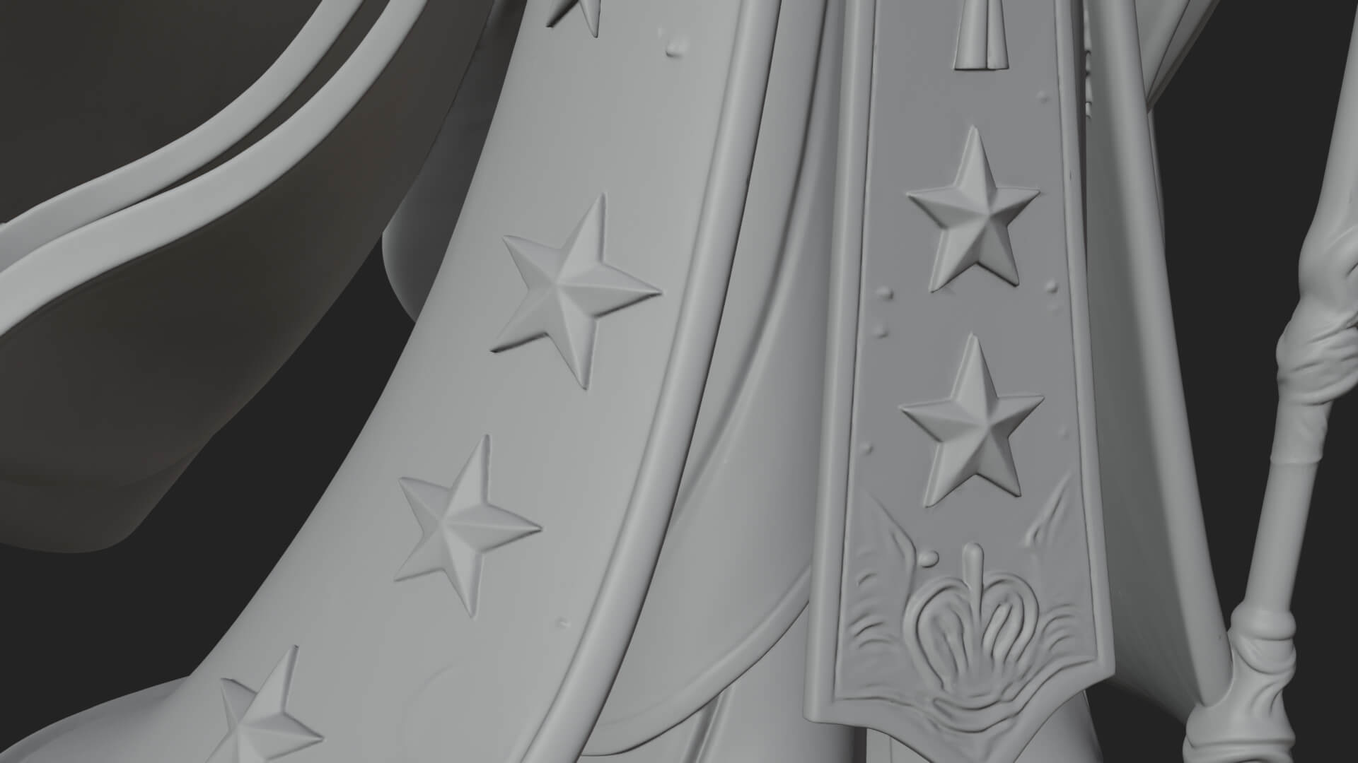 Robed Wizard Statue Design 10 3D Print Model 3D Model