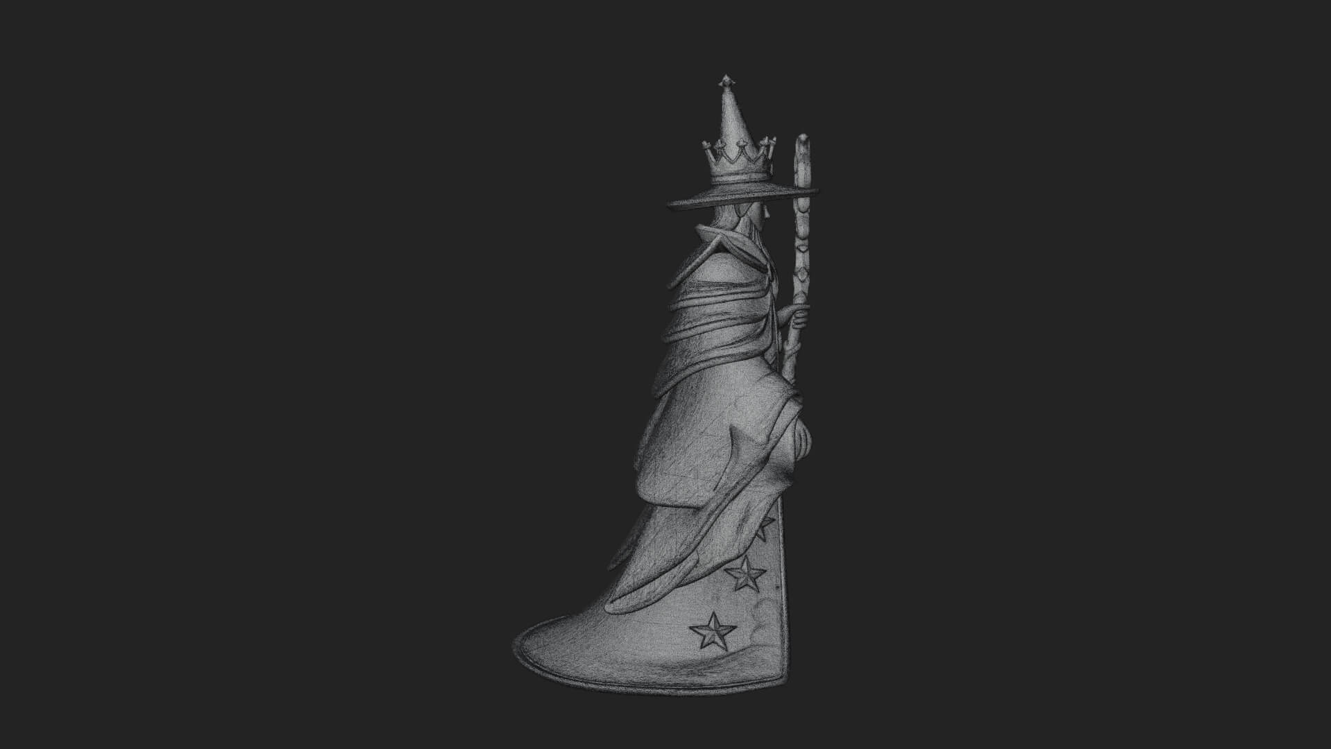 Robed Wizard Statue Design 10 3D Print Model 3D Model