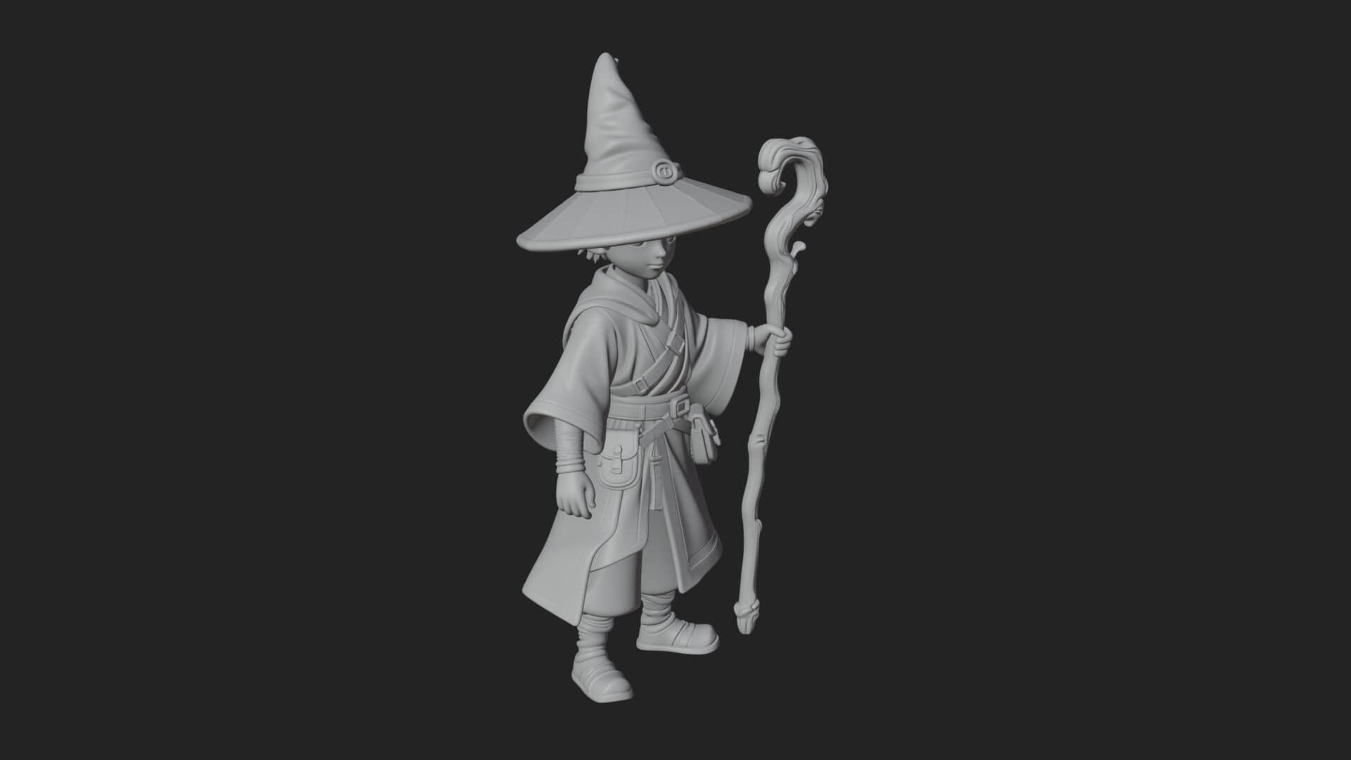 Robed Wizard Statue Design 11 3D Print Model 3D Model