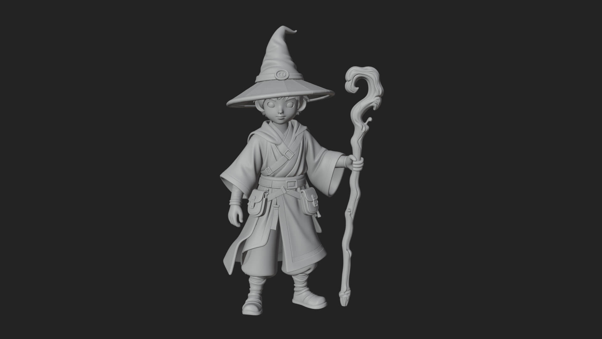 Robed Wizard Statue Design 11 3D Print Model 3D Model