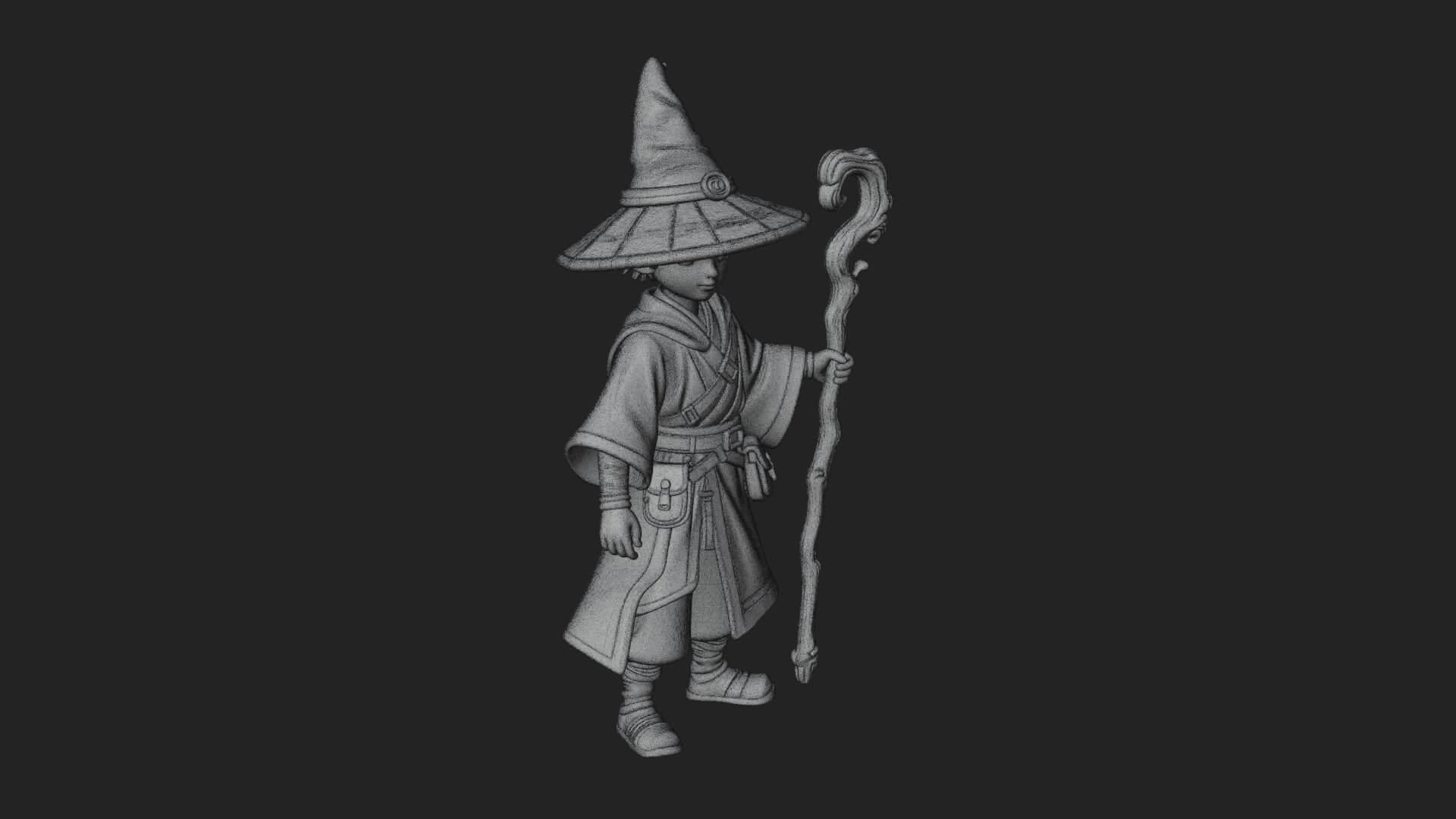 Robed Wizard Statue Design 11 3D Print Model 3D Model