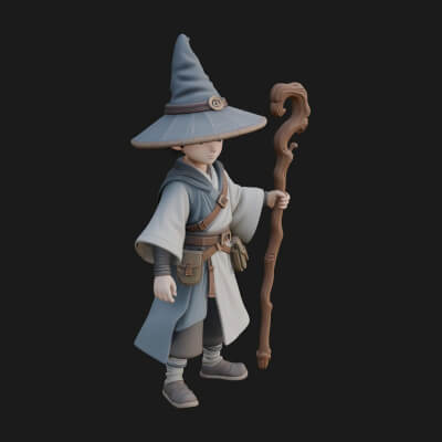 Robed Wizard Statue Design 11 3D Print Model