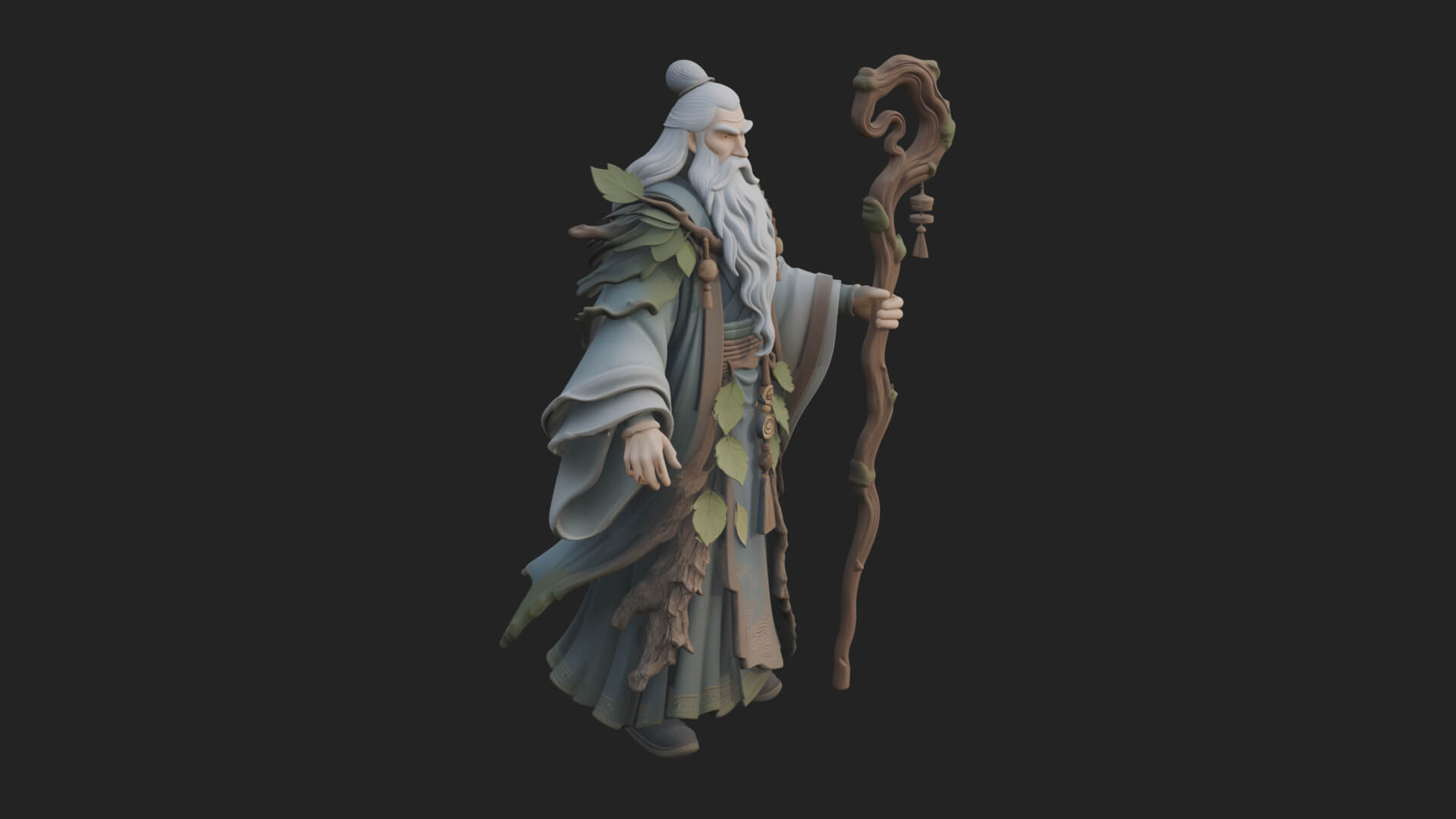 Robed Wizard Statue Design 12 3D Print Model 3D Model